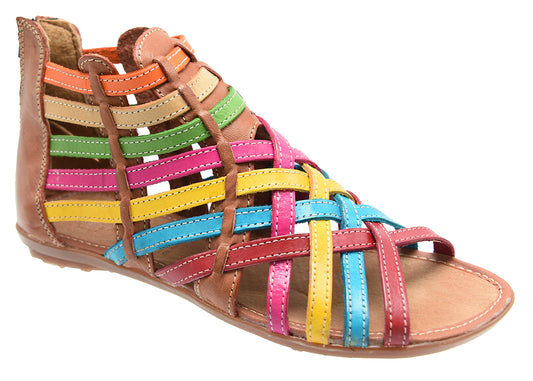 Huaraches Artesanales de Piel para Mujer multicolor IMP-35385